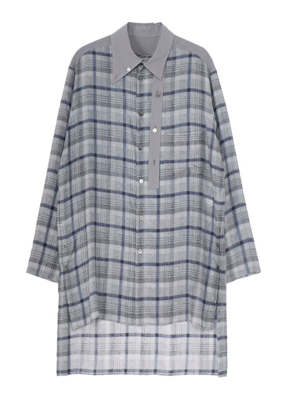 【PIECE UNIQUE/THE SHOP】GRAY PLAID SPARE COLLAR BLOUSE