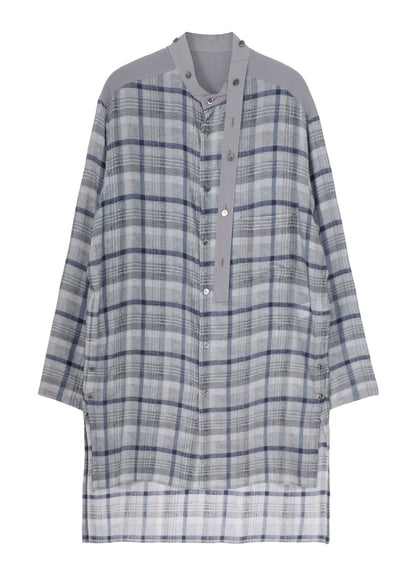 【PIECE UNIQUE/THE SHOP】GRAY PLAID SPARE COLLAR BLOUSE