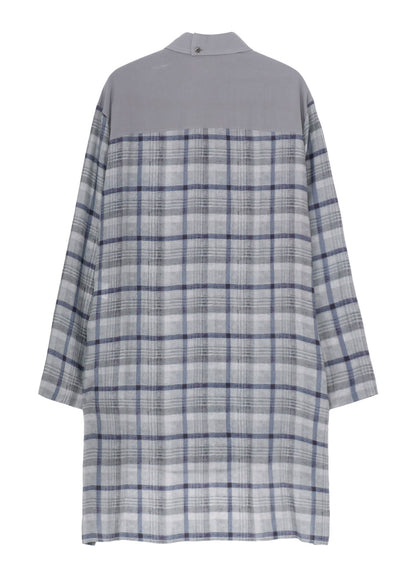 【PIECE UNIQUE/THE SHOP】GRAY PLAID SPARE COLLAR BLOUSE