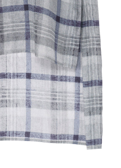 【PIECE UNIQUE/THE SHOP】GRAY PLAID SPARE COLLAR BLOUSE