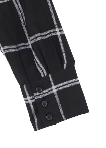 【PIECE UNIQUE/AOYAMA】SIMPLE PLAID BLACK DESIGNED BLOUSE