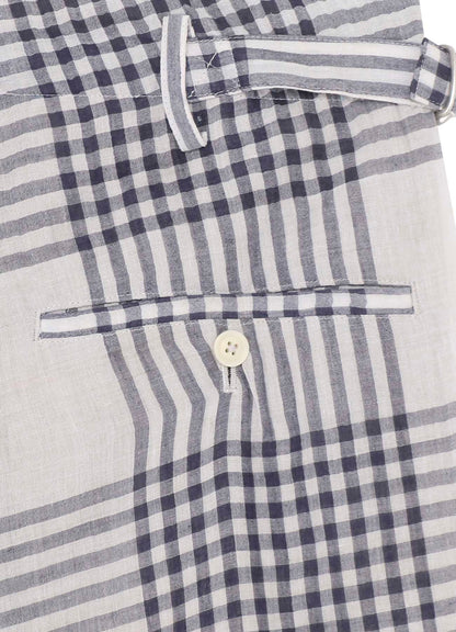 【PIECE UNIQUE/AOYAMA】HAND-WOVEN CARDIGAN PLAID SUSPENDERS PANTS