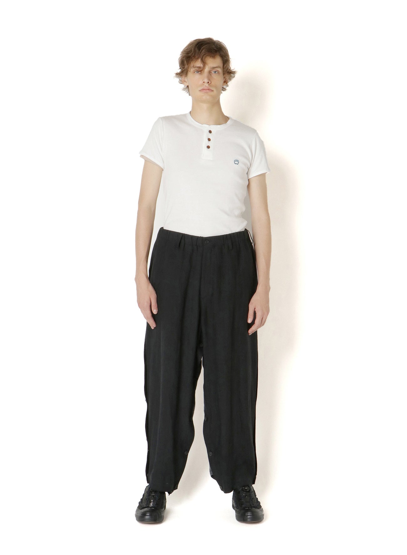 LINEN 12 EYE PRINT+RAYON GAUZE COVER PANTS