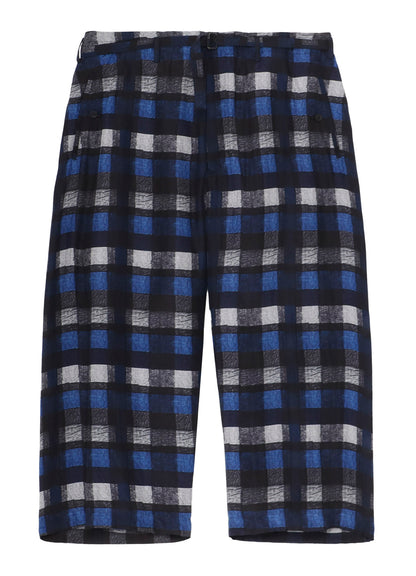 【PIECE UNIQUE/THE SHOP】BLUE PLAID GATHER DETAIL PANTS