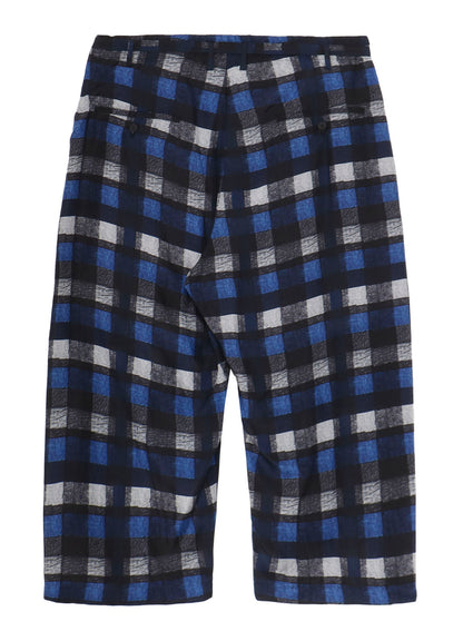 【PIECE UNIQUE/THE SHOP】BLUE PLAID GATHER DETAIL PANTS