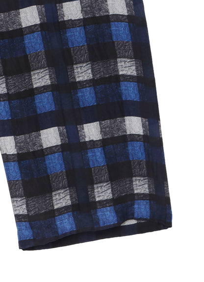 【PIECE UNIQUE/THE SHOP】BLUE PLAID GATHER DETAIL PANTS