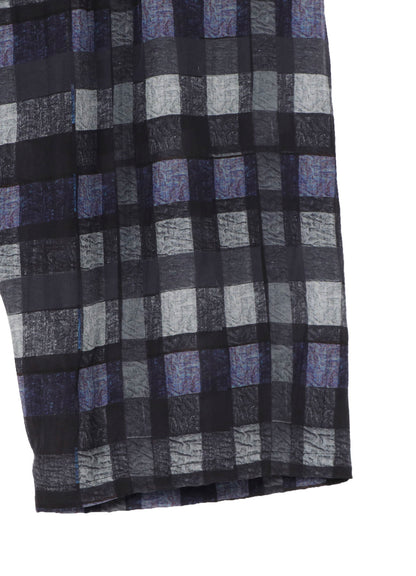 【PIECE UNIQUE/AOYAMA】PURPLE PLAID BELTED WIDE PANTS