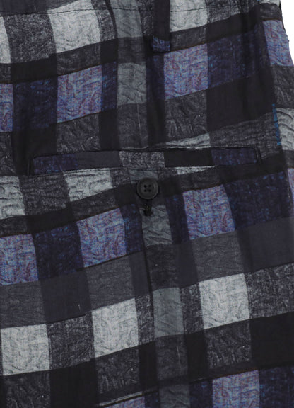 【PIECE UNIQUE/AOYAMA】PURPLE PLAID BELTED WIDE PANTS