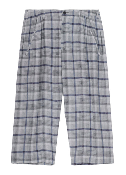 【PIECE UNIQUE/THE SHOP】GRAY PLAID WAIST GATHER PATNS