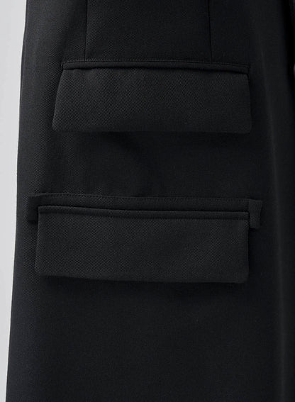 Re ARMY GABARDINE S-3BS NOTCHED LAPEL LONG JACKET