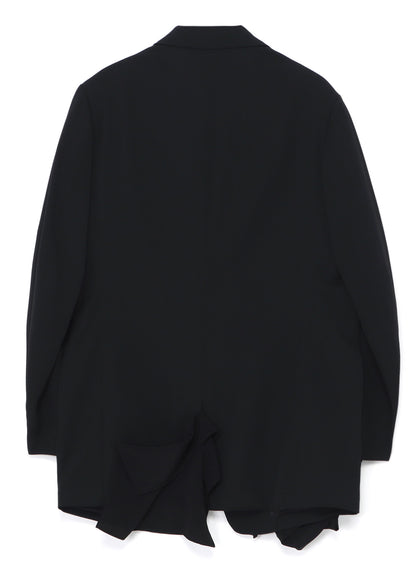 WOOL GABARDINE LEFT SIDE DRAPED JACKET