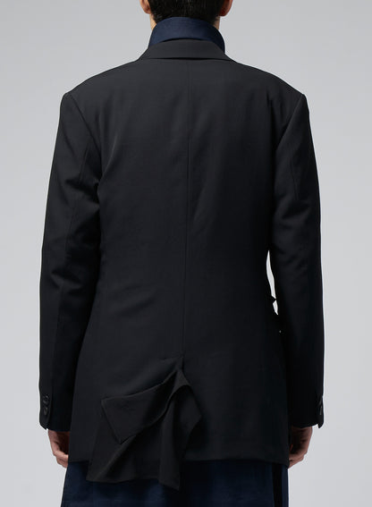 WOOL GABARDINE LEFT SIDE DRAPED JACKET