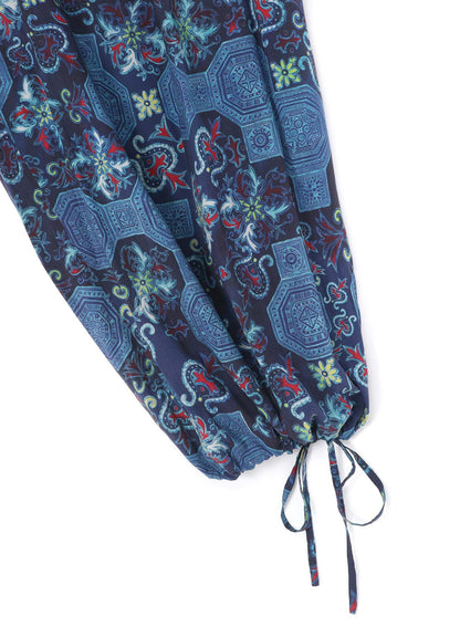 CHINOISERIE-B PRINTED DRAWSTRING BALLOON PANTS