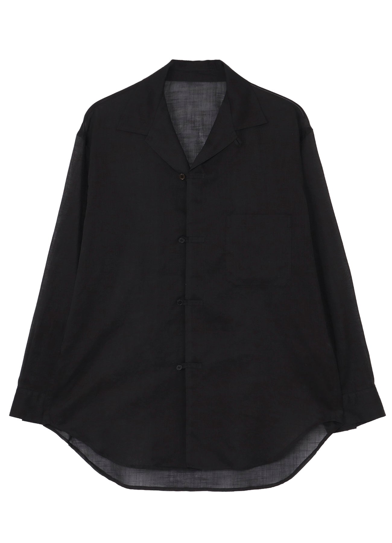 COTTON/LINEN SLAB LAWN OPEN COLLAR BLOUSE – THE SHOP YOHJI YAMAMOTO