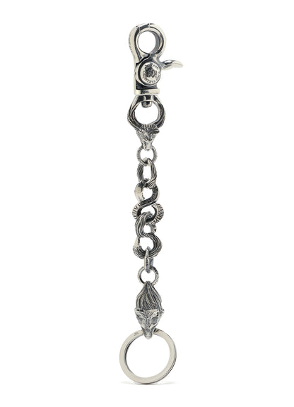 SILVER 950 WOLF KEYCHAIN