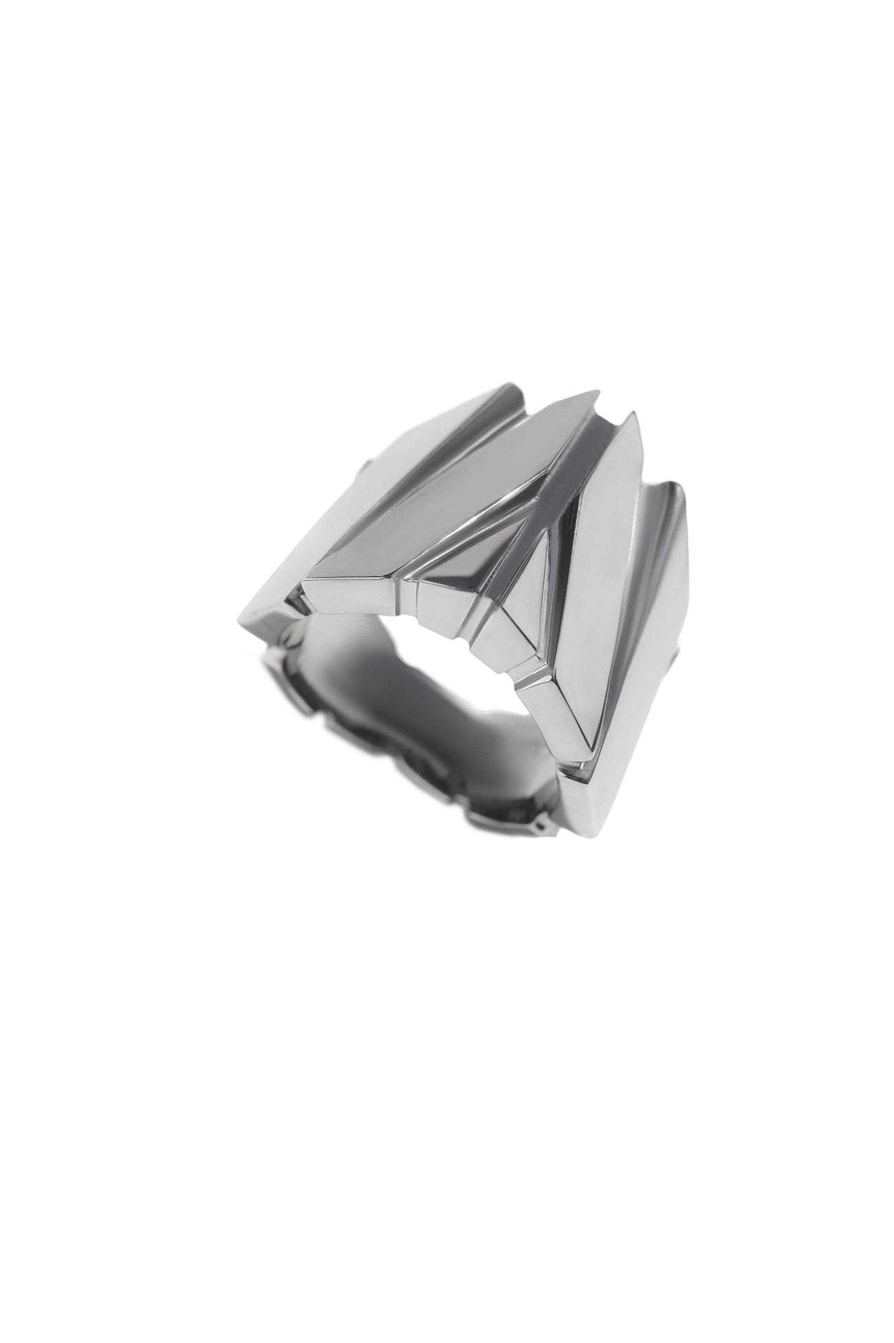 SV/BK RHODIUM STRUCED RING SV
