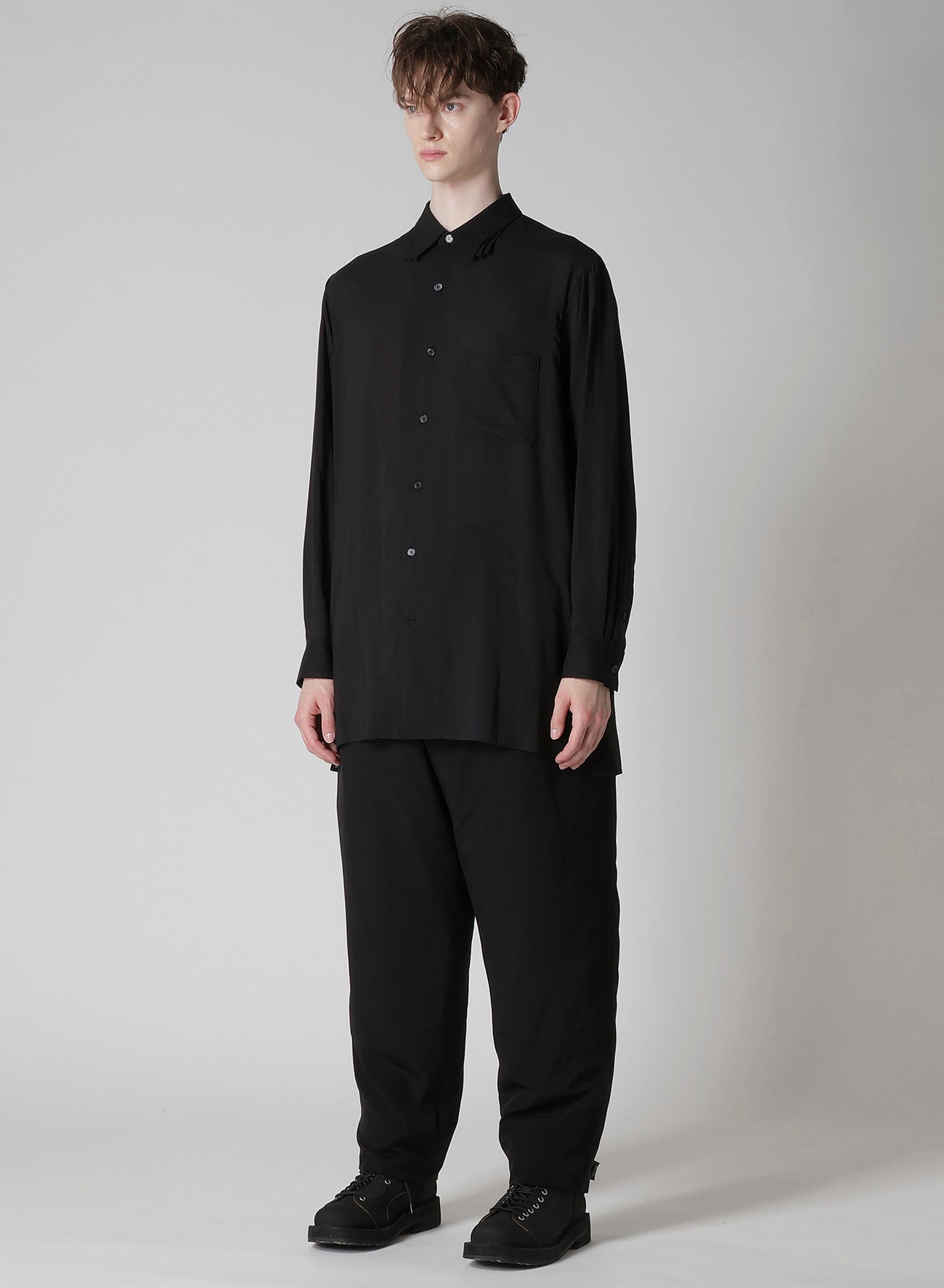 CELLLOSE LAWN 3COLLAR SLEEVE GATHER BLOUSE