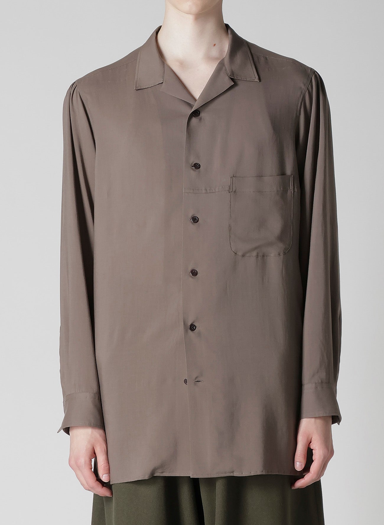CELLLOSE LAWN OPEN COLLAR BLOUSE