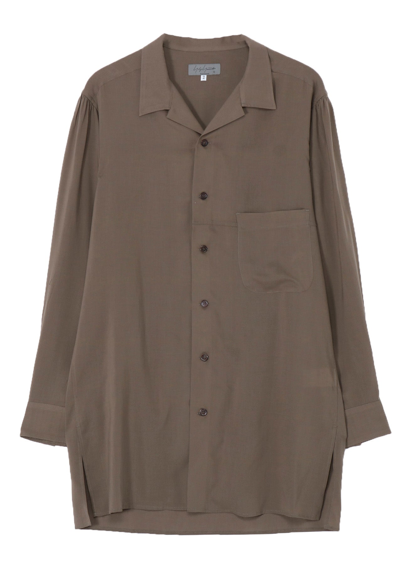 CELLLOSE LAWN OPEN COLLAR BLOUSE