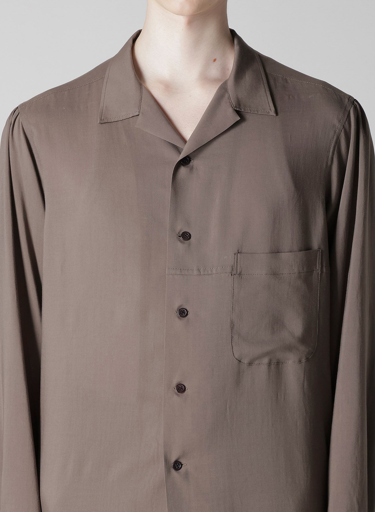 CELLLOSE LAWN OPEN COLLAR BLOUSE