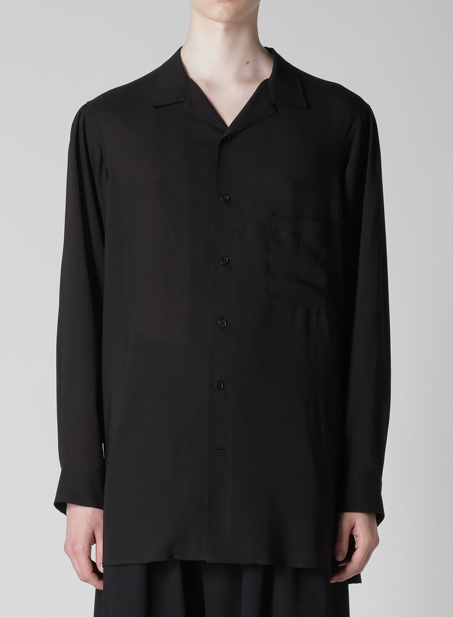 CELLLOSE LAWN OPEN COLLAR BLOUSE