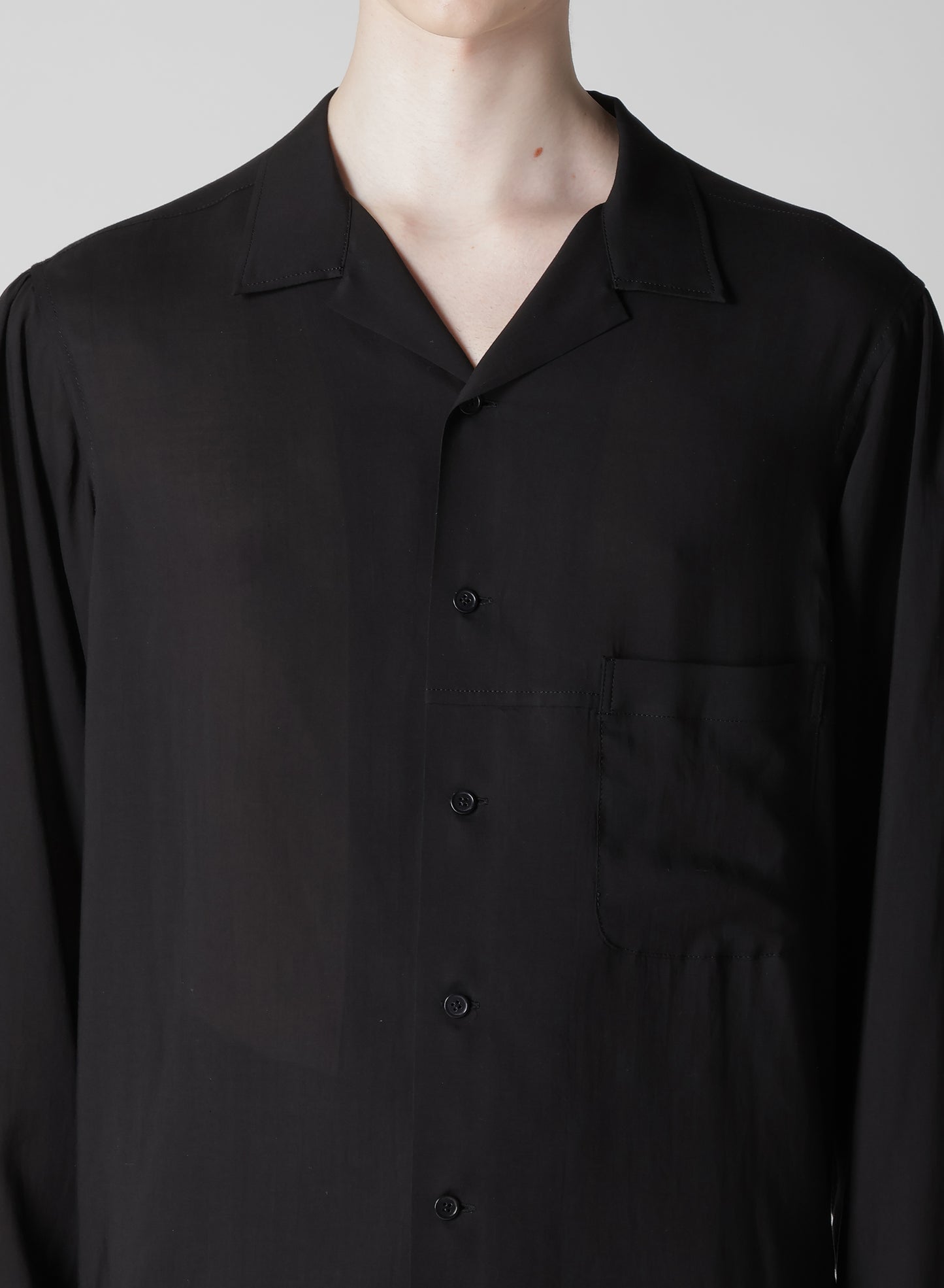 CELLLOSE LAWN OPEN COLLAR BLOUSE