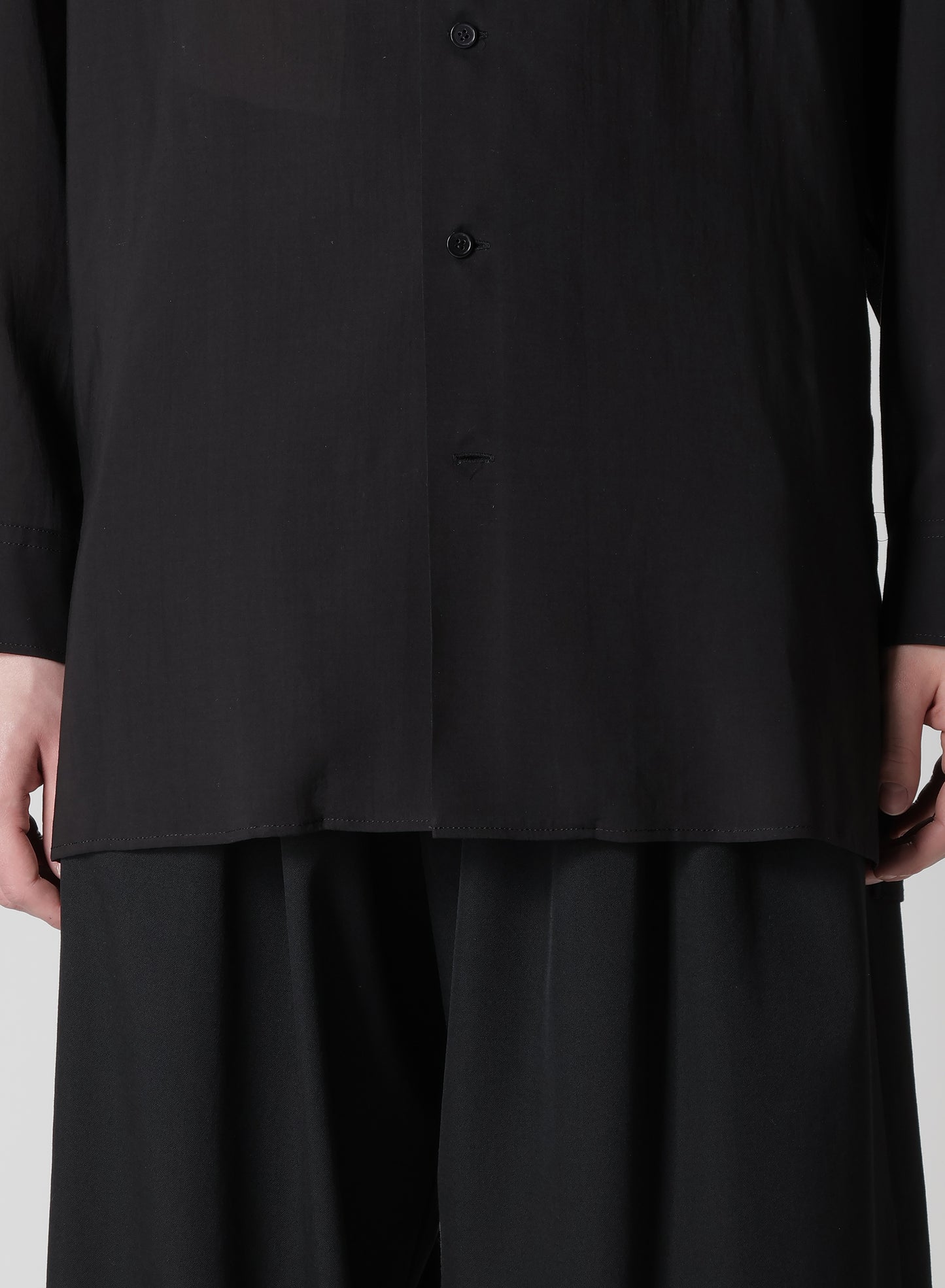 CELLLOSE LAWN OPEN COLLAR BLOUSE