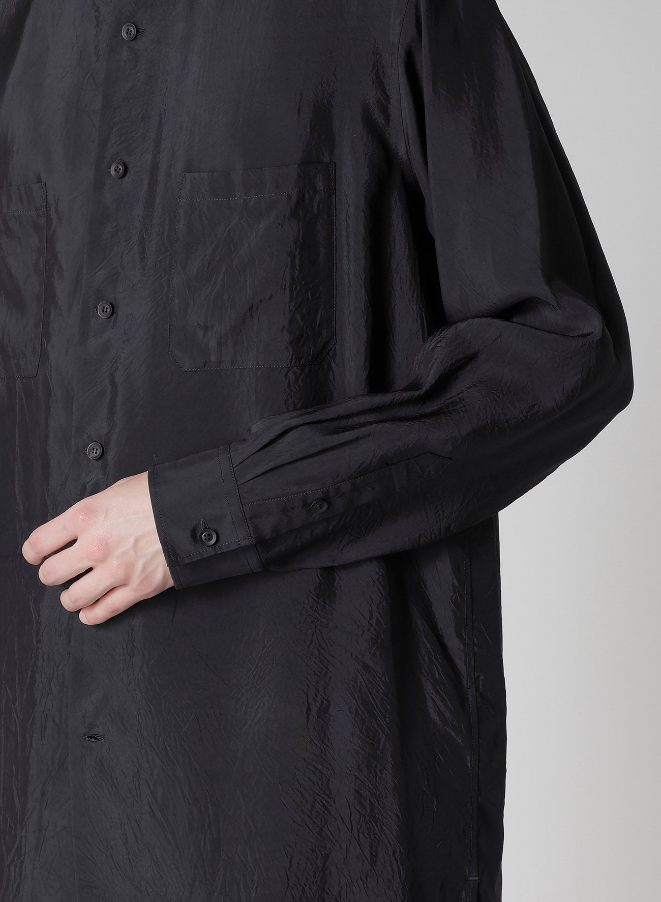 Cu TAFFETA 2 COLLAR BIG STANDARD SHIRT