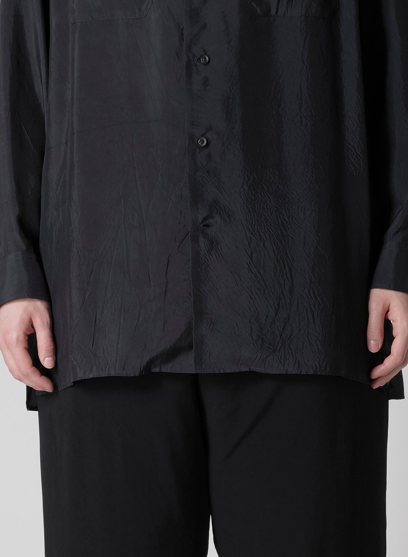 Cu TAFFETA 2 COLLAR BIG STANDARD SHIRT