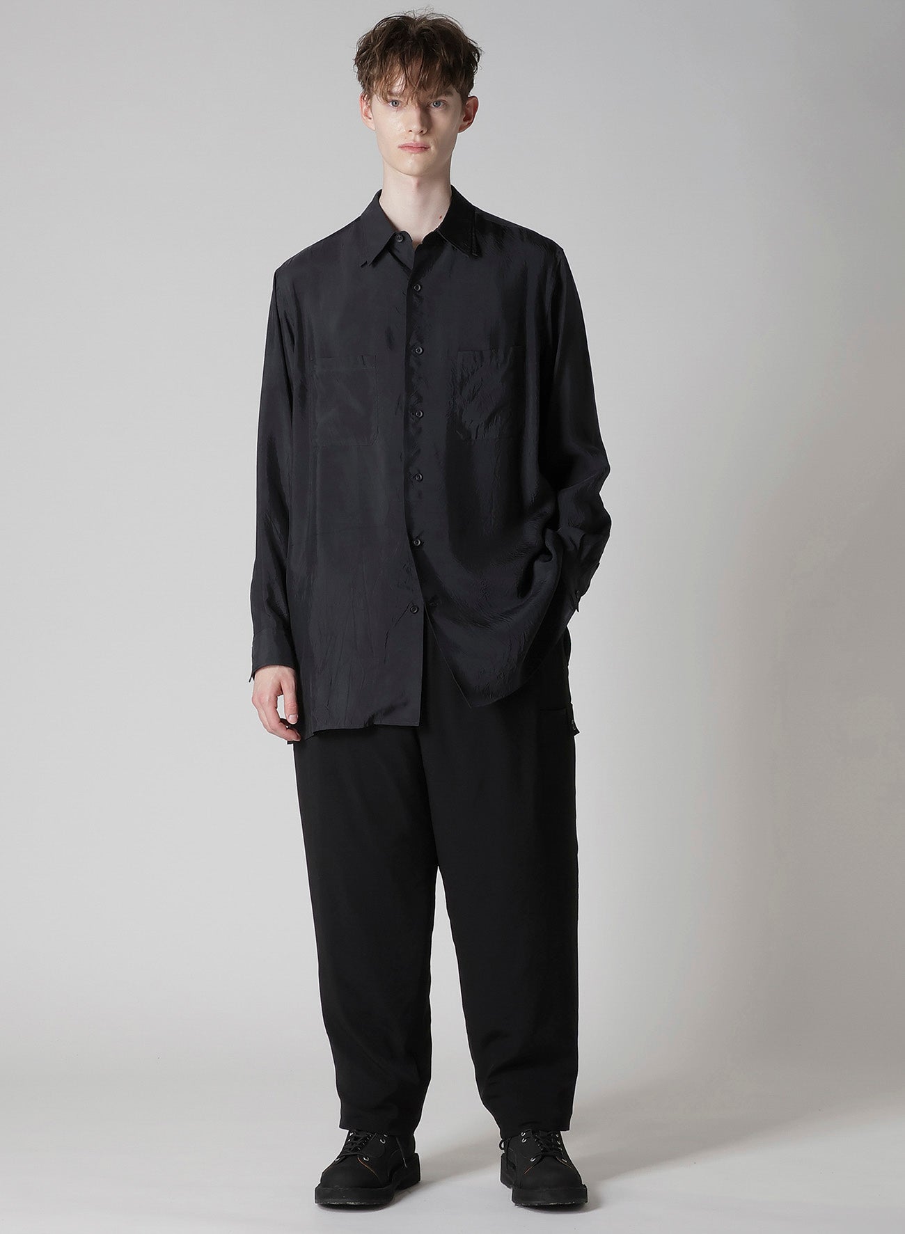 Cu TAFFETA 2 COLLAR BIG STANDARD SHIRT