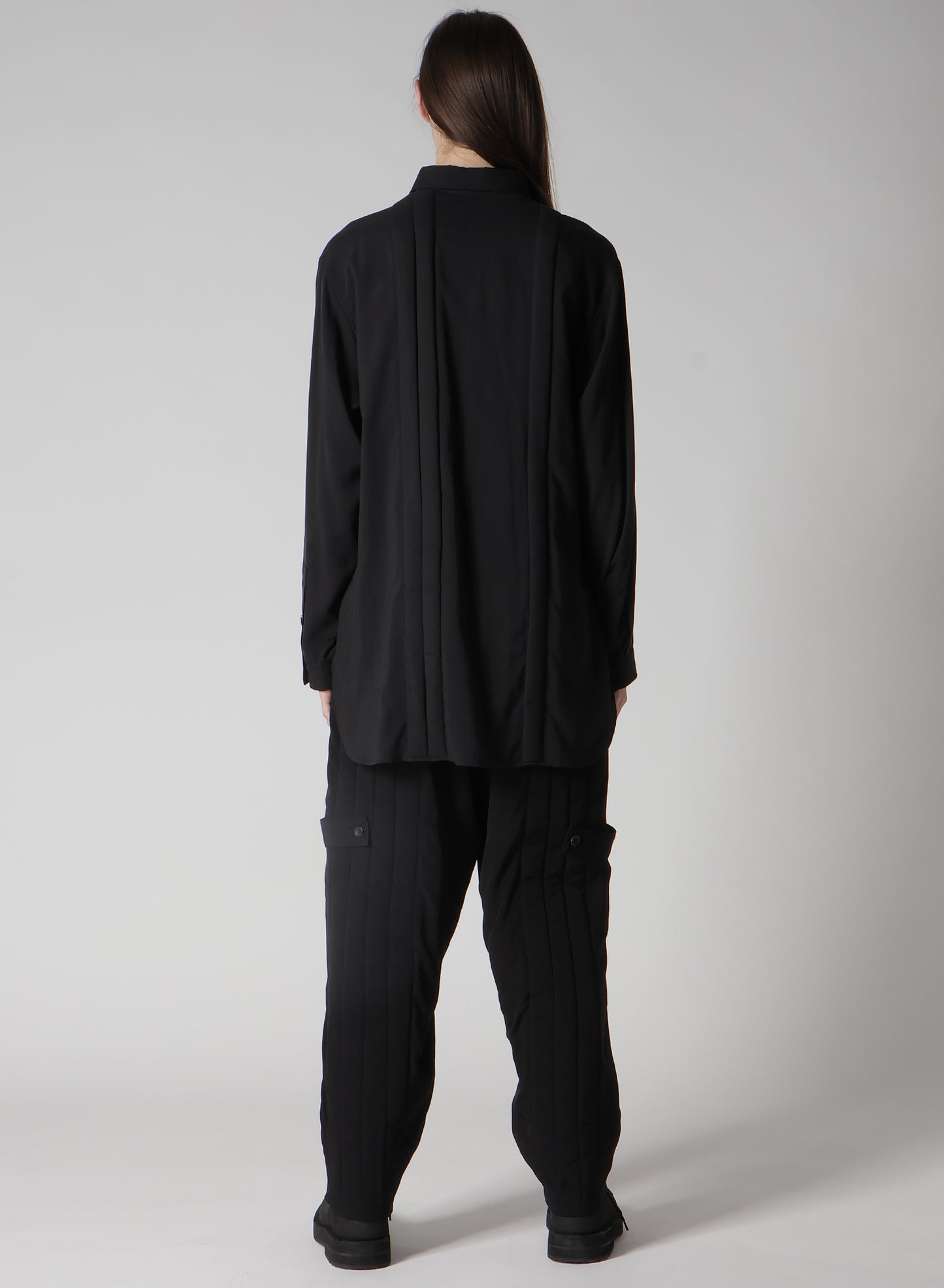CELLULOSE LAWN DOUBLE PLACKET PADDED BLOUSE