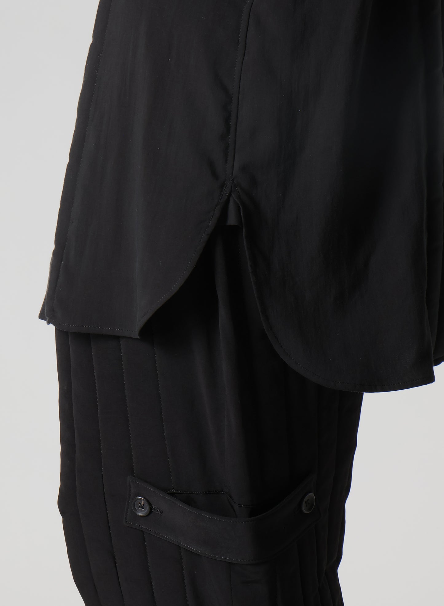 CELLULOSE LAWN DOUBLE PLACKET PADDED BLOUSE