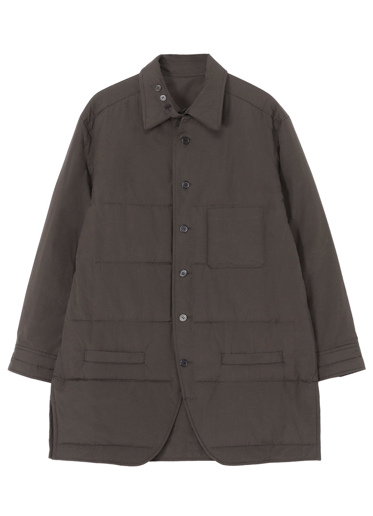 GRAY BROAD GUSSET COLLAR PADDED BLOUSE