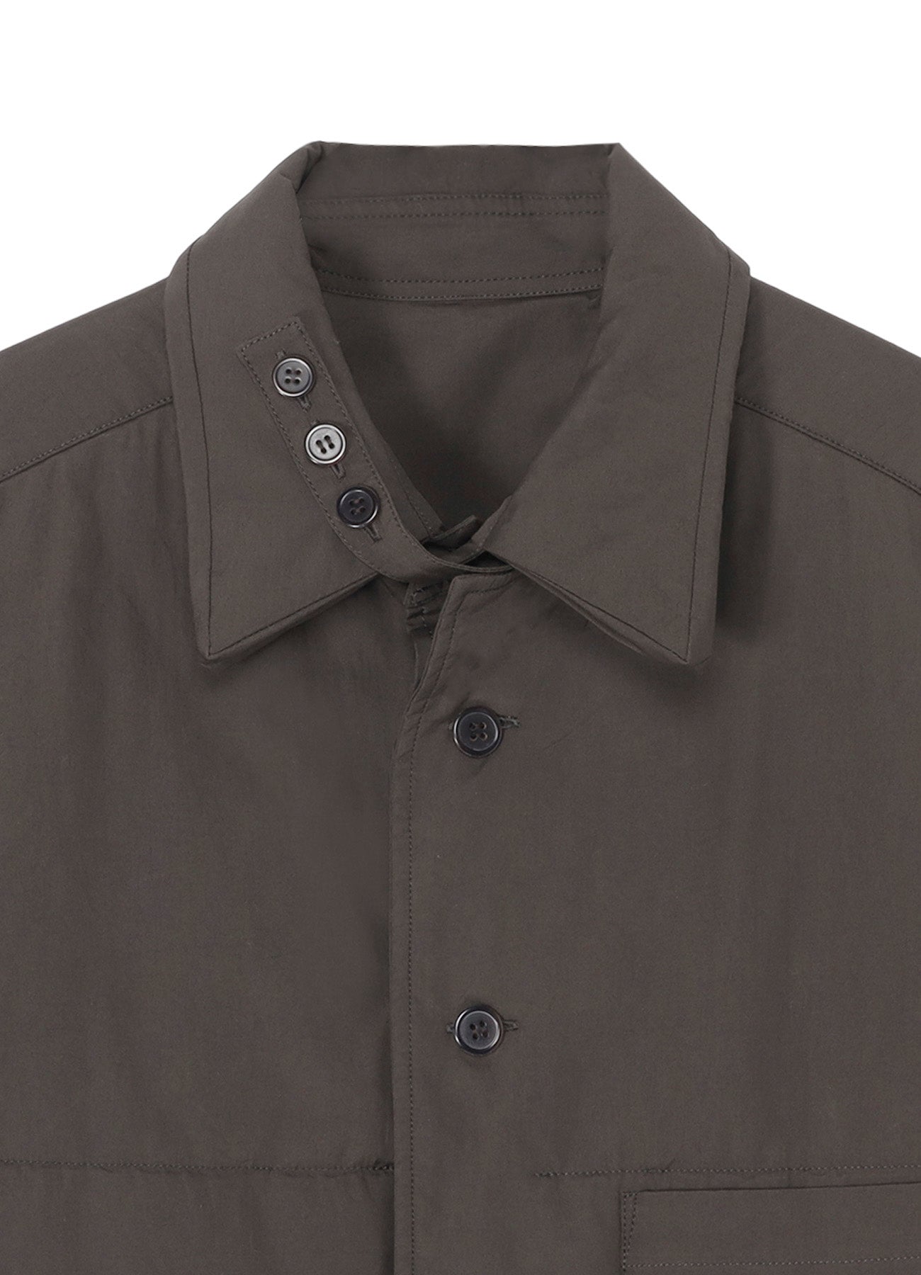 GRAY BROAD GUSSET COLLAR PADDED BLOUSE
