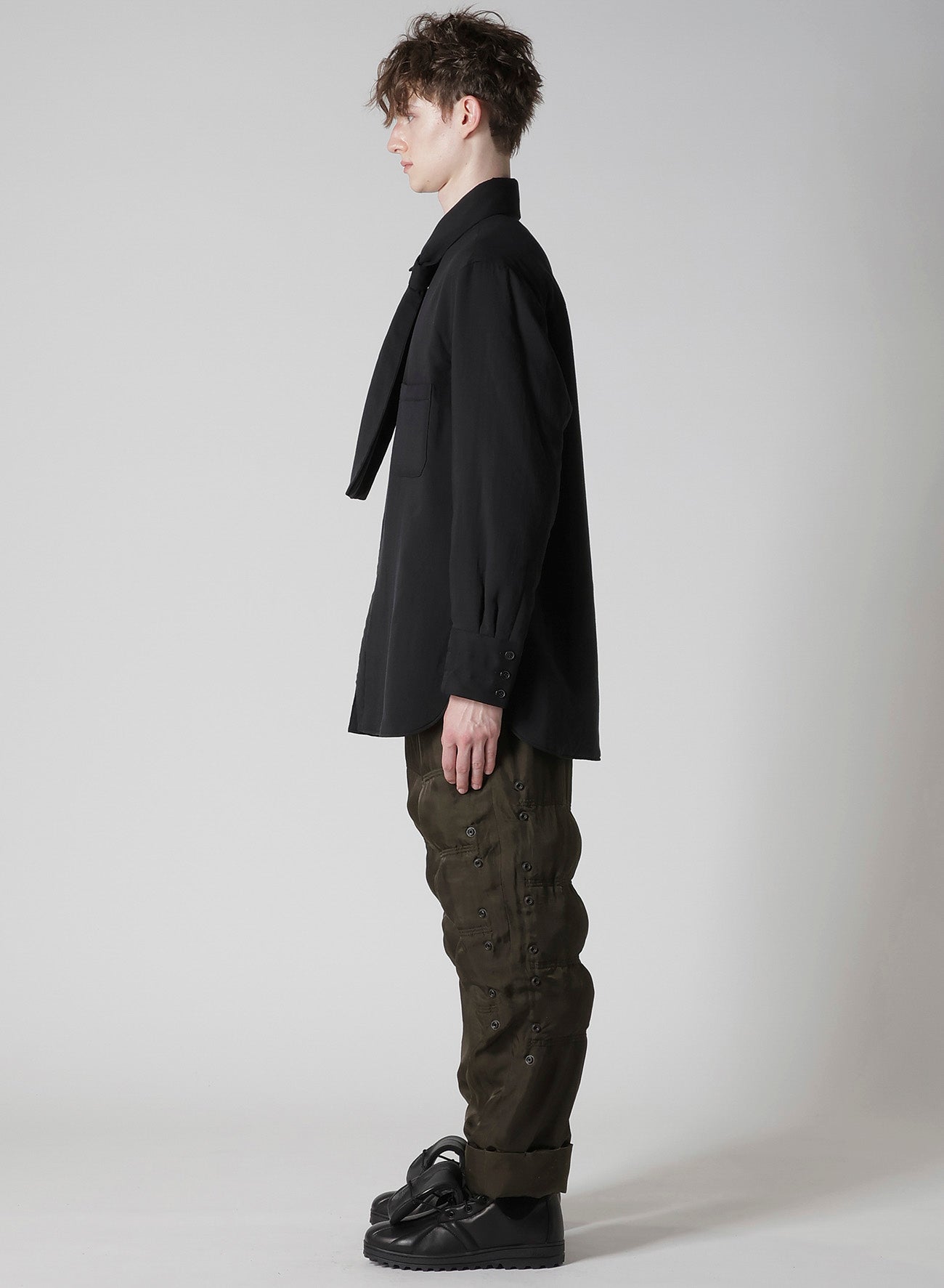 CELLULOSE LAWN STOLE DETAIL PADDED BLOUSE