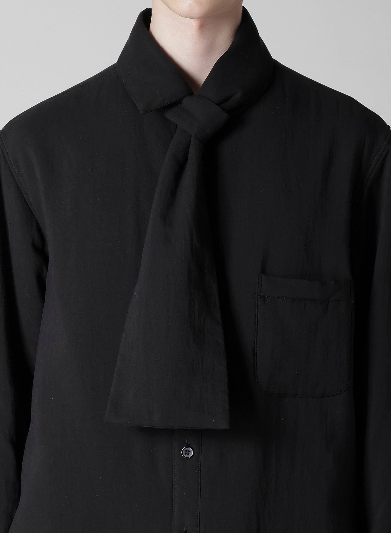 CELLULOSE LAWN STOLE DETAIL PADDED BLOUSE
