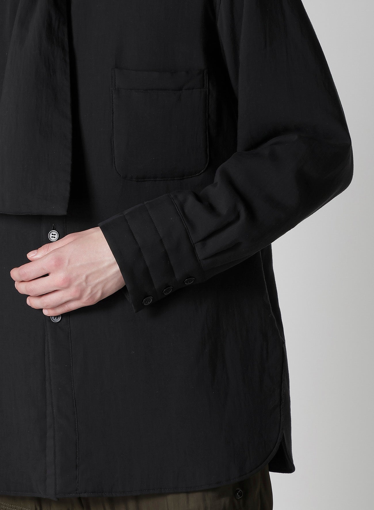 CELLULOSE LAWN STOLE DETAIL PADDED BLOUSE