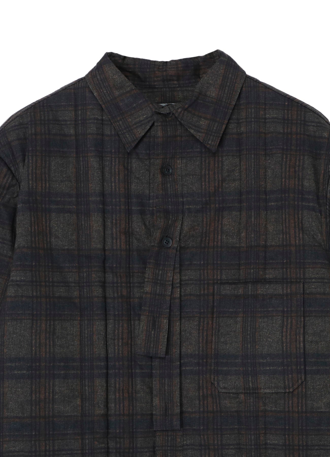 MADRAS INK PLAID PADDED BLOUSE