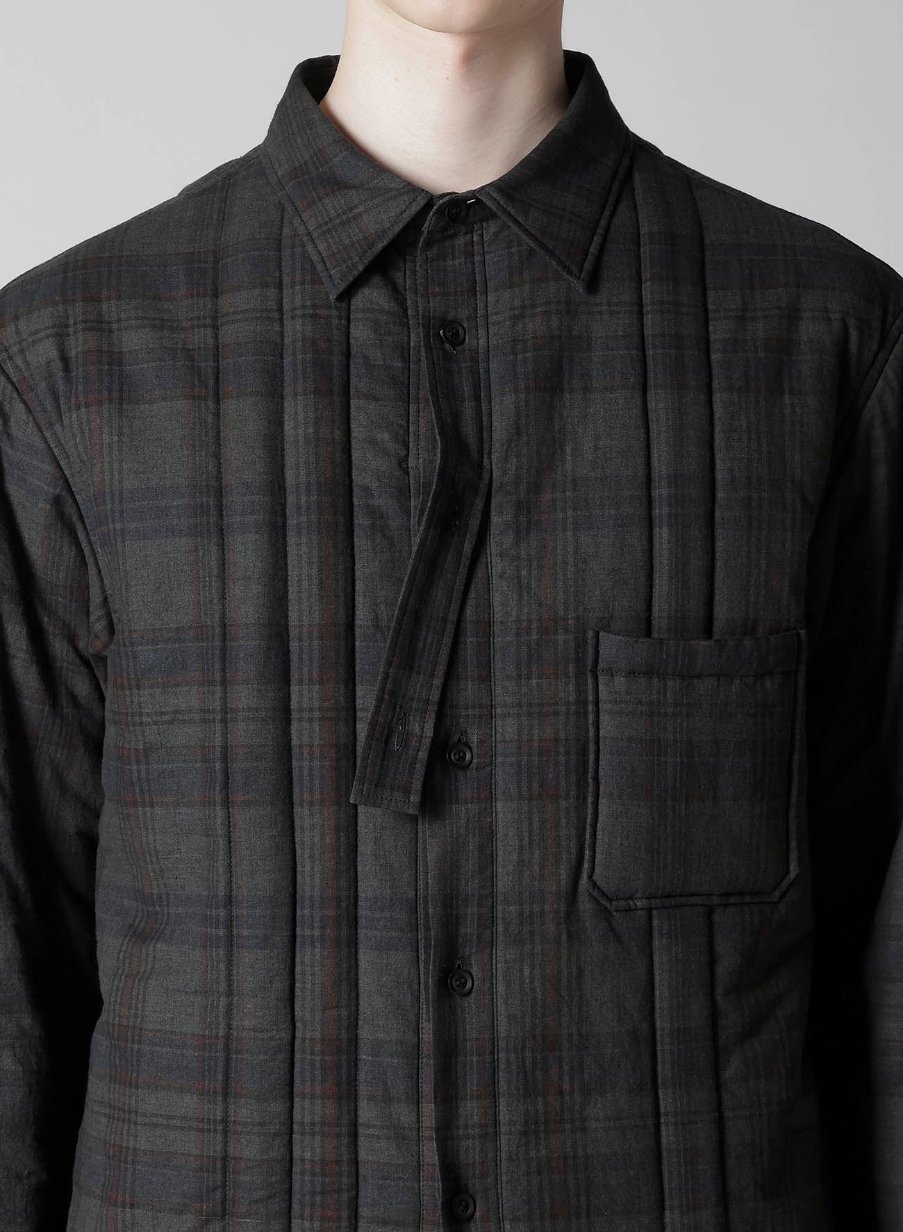 MADRAS INK PLAID PADDED BLOUSE