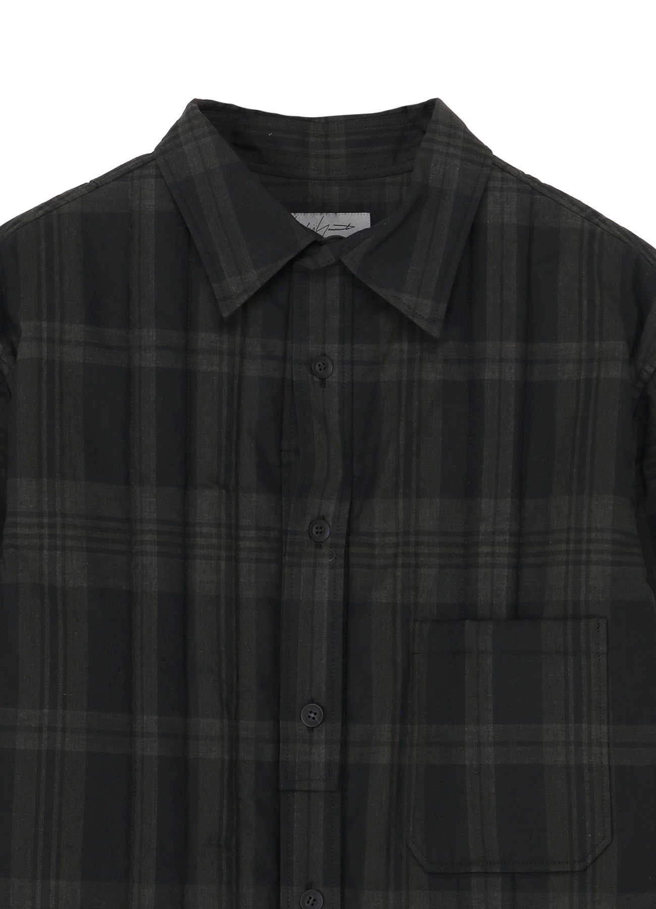 INK MADRAS PLAID PADDED BLOUSE