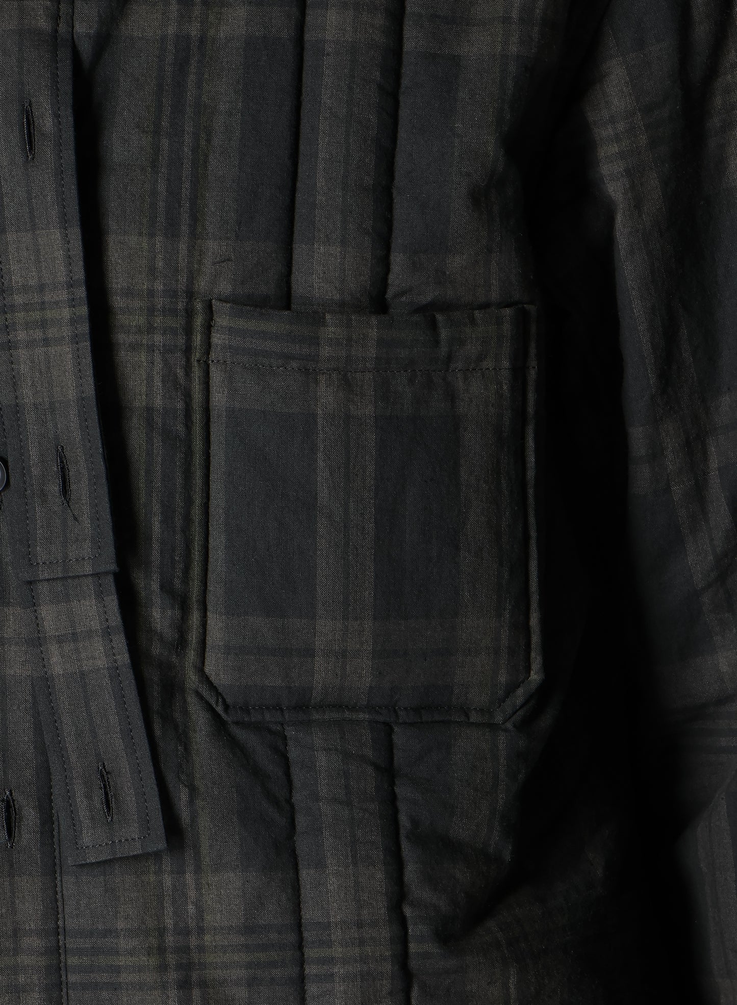 INK MADRAS PLAID PADDED BLOUSE