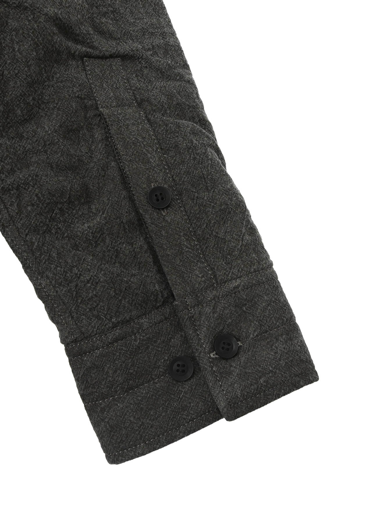 LINEN/COTTON SHEETING GUSSET COLLAR PADDED BLOUSE