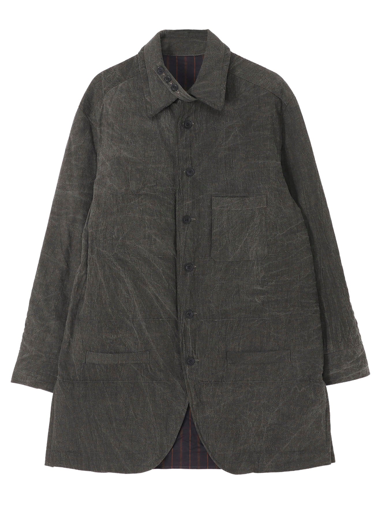 LINEN/COTTON SHEETING GUSSET COLLAR PADDED BLOUSE