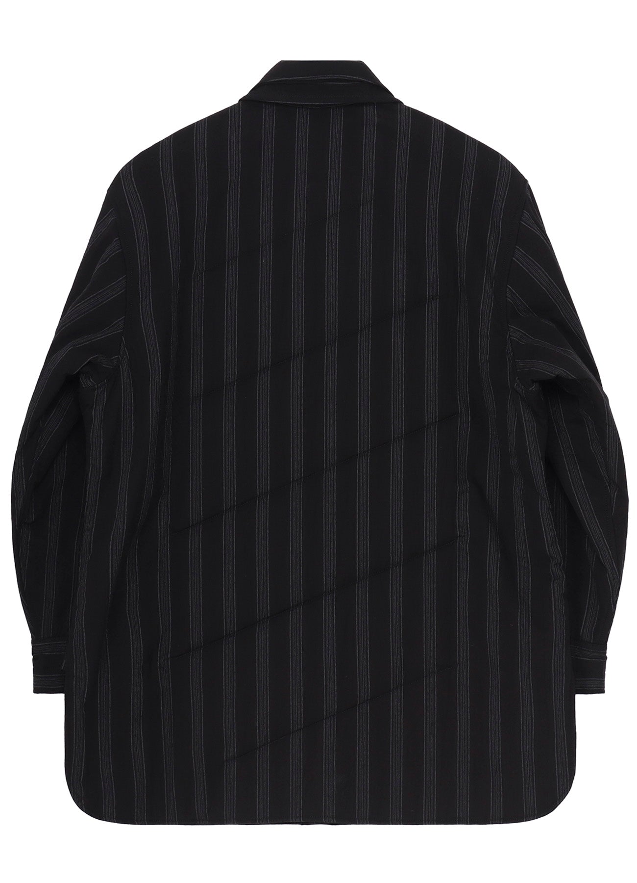 COTTON STRIPE 2COLLAR DIAGONAL PADDED BLOUSE