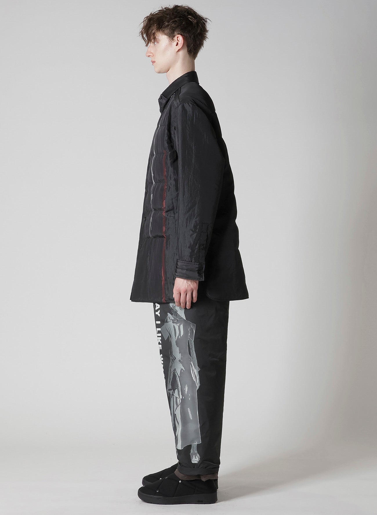TOBACCO PRINTED DOUBLE LAYER PADDED BLOUSE