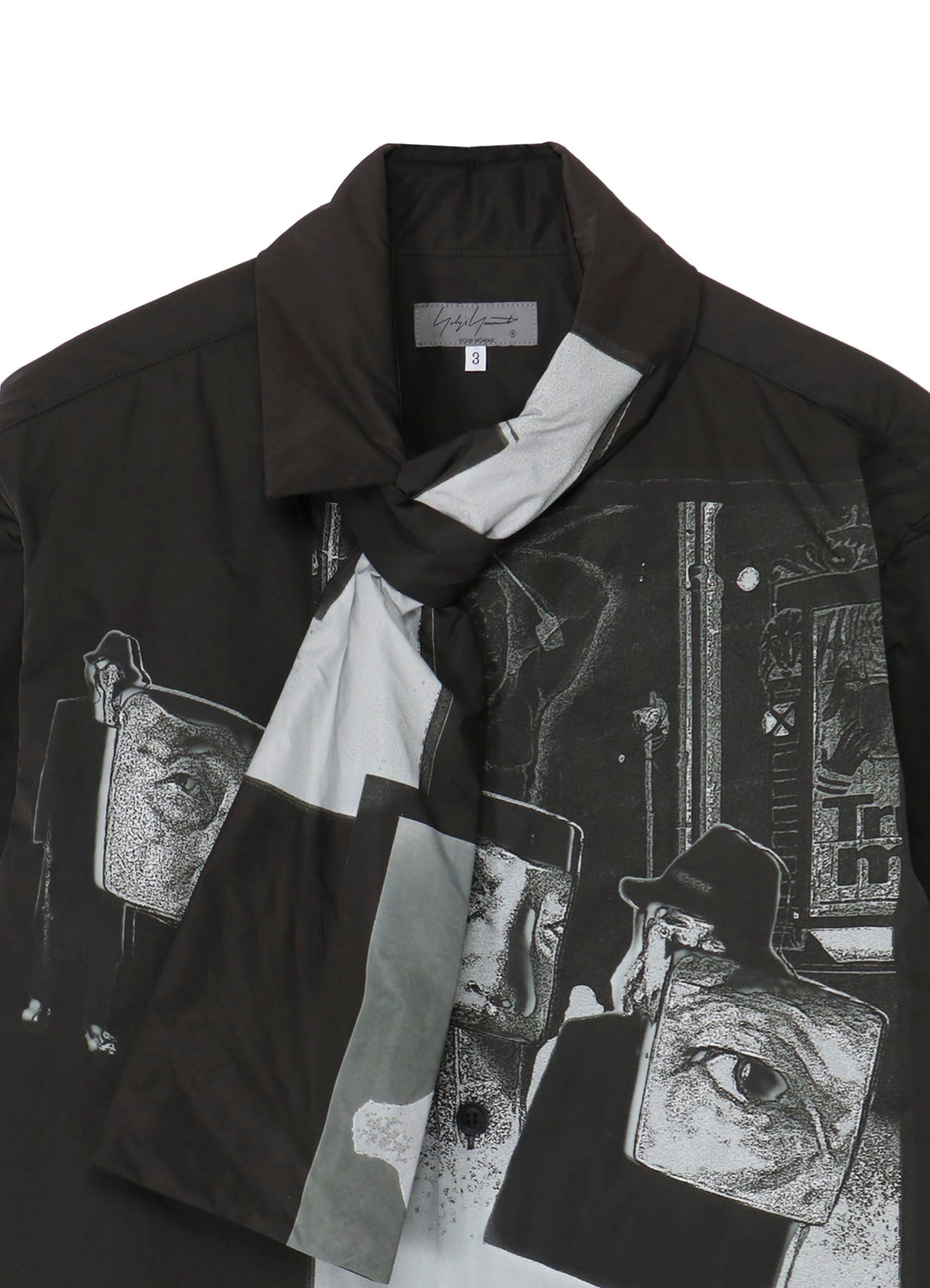 STOLE DETAIL PRINTED PADDED BLOUSE