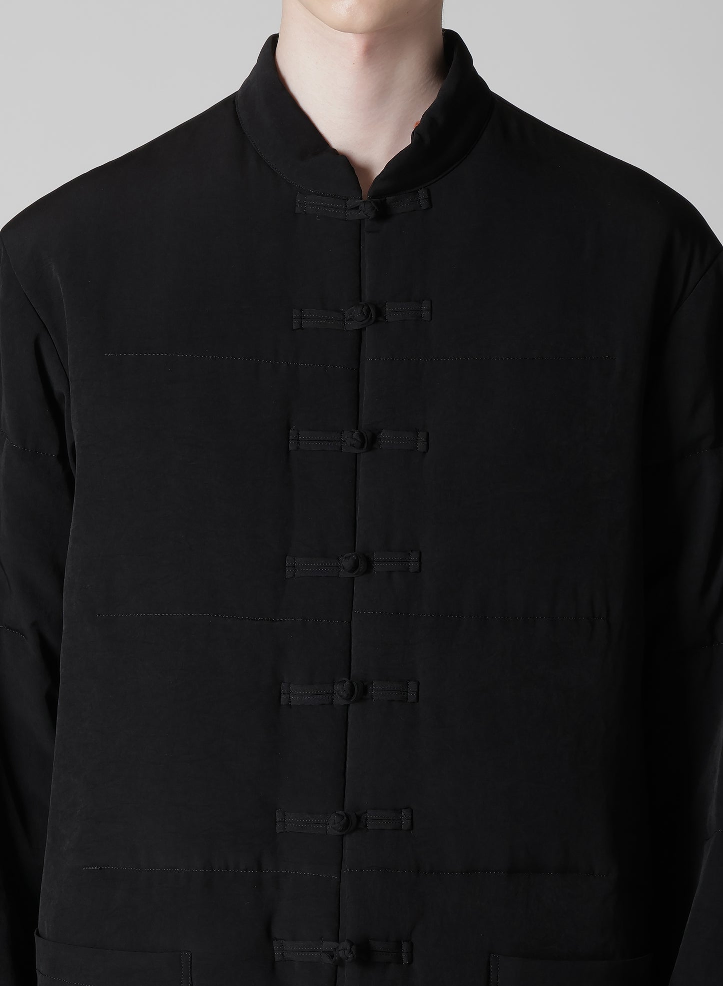 Ta TUXEDO STAND COLLAR REVERSIBLE PADDED BLOUSE