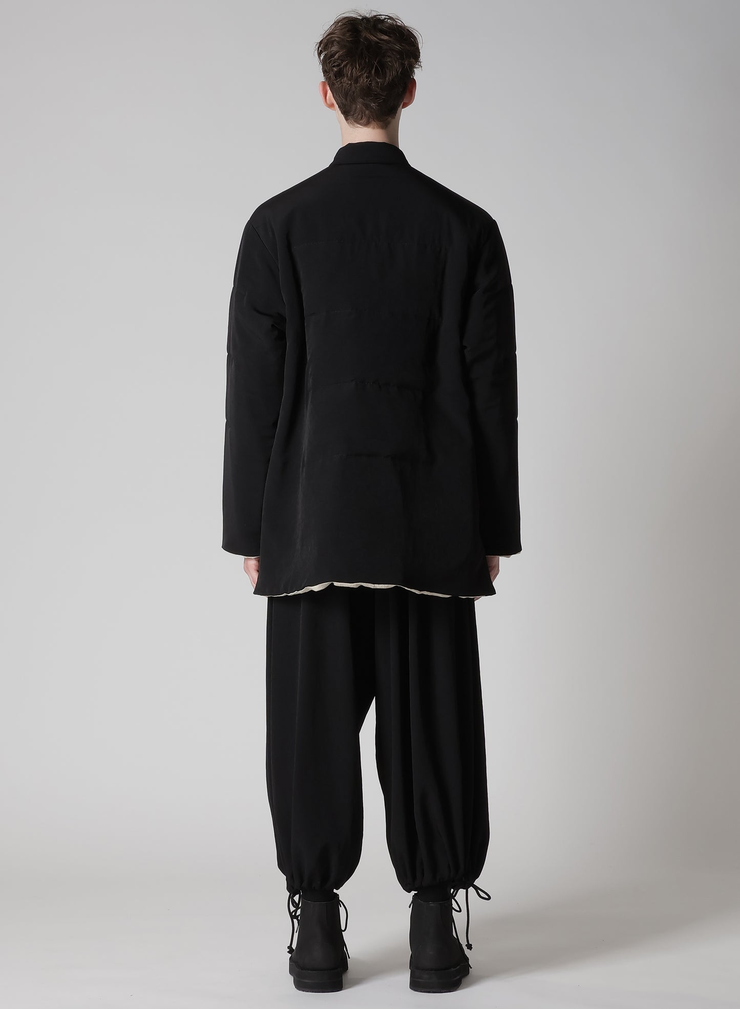 Ta TUXEDO STAND COLLAR REVERSIBLE PADDED BLOUSE