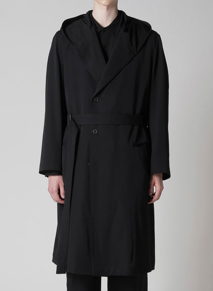 REGULATION GABARDINE 4BUTTONS HOODED COAT