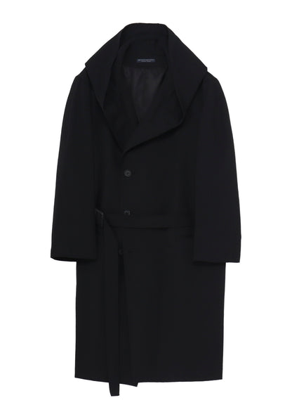 REGULATION GABARDINE 4BUTTONS HOODED COAT